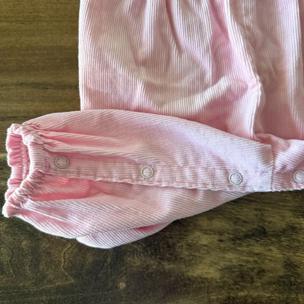 Vintage Carter's Pink Flower Corduroy Overalls Girls' 9 Months